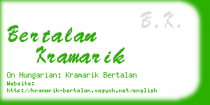 bertalan kramarik business card